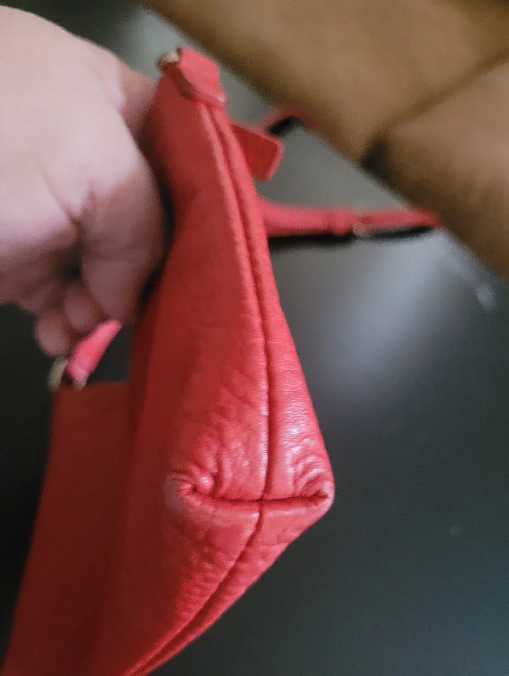 Cole Haan Red Pebbled Leather Crossbody Wristlet
